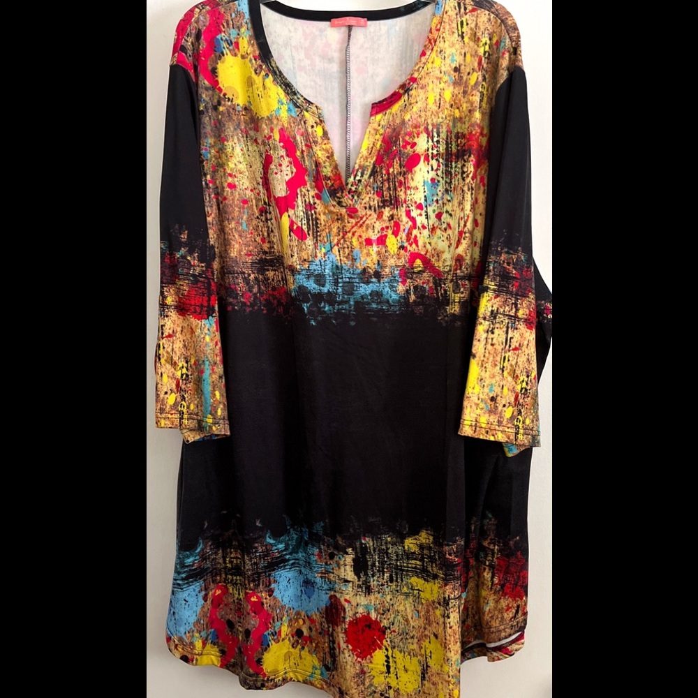 Soft, colorful & bright. Excellent cond 3/4 sleeve Mid weight Simply Aster Coll